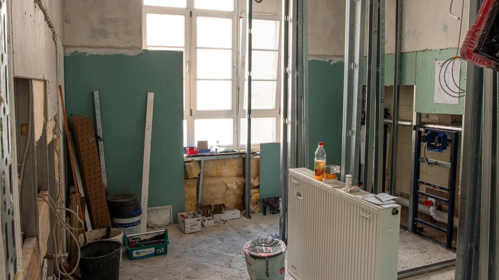 Mehringdamm Berlin Sanitärraum Abriss Duschtrassen